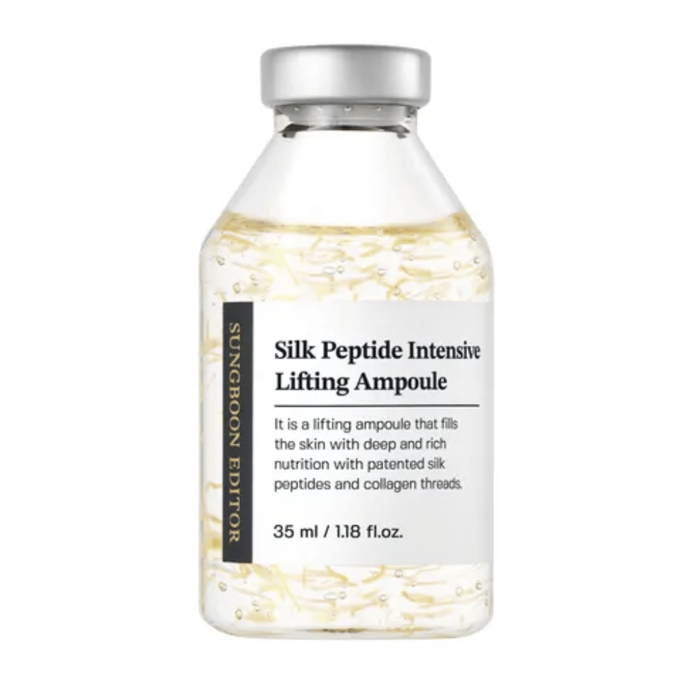 SUNGBOON EDITOR Silk Peptide Intensive Lifting Ampoule 35 ml serum do twarzy z kolagenem i peptydami przeciwstarzeniowe, dla jędrniejszej skóry i poprawionej struktury skóry.