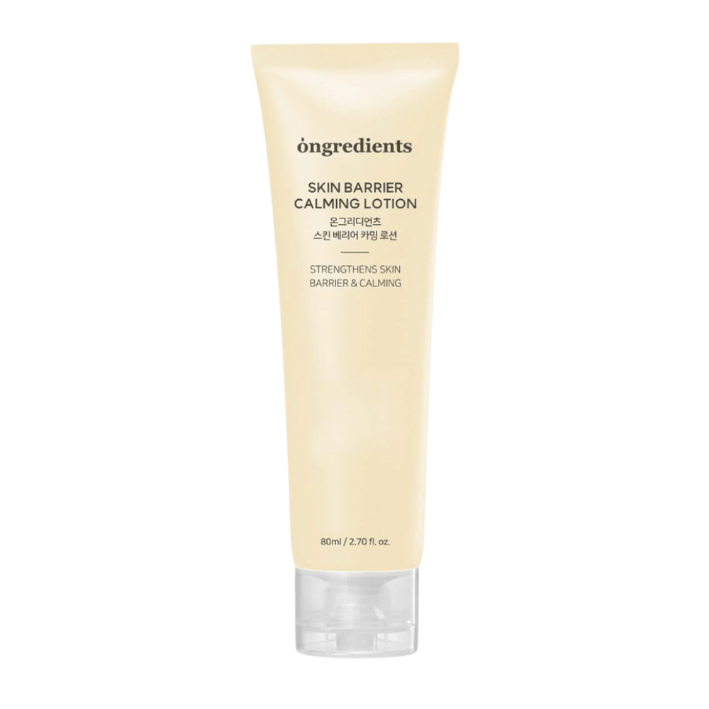 Ongredients Skin Barrier Calming Lotion 80 ml lekkiego kremu do twarzy, który wzmacnia ochronę skóry, nawilża i zapewnia miękką, zrównoważoną skórę.