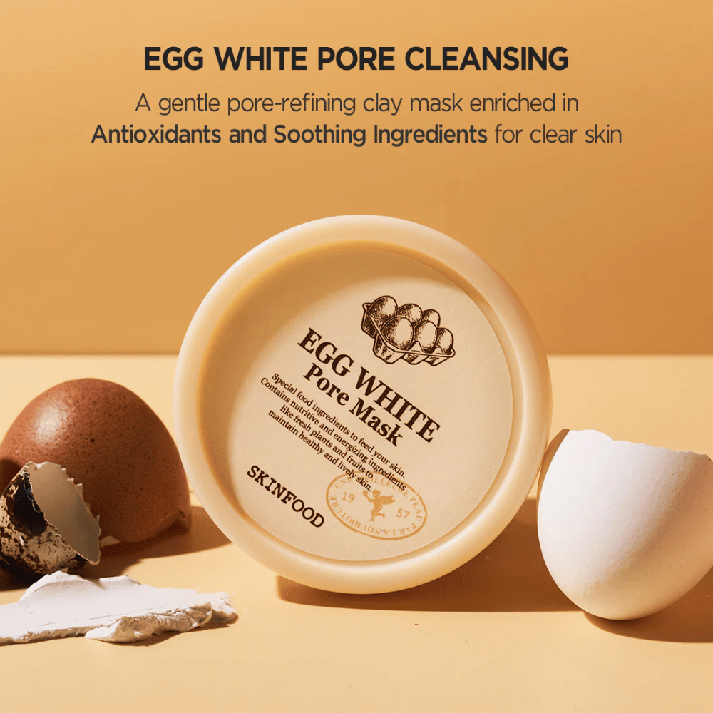 SKINFOODs Egg White Pore Mask 120g jest idealny do poprawy skóry.