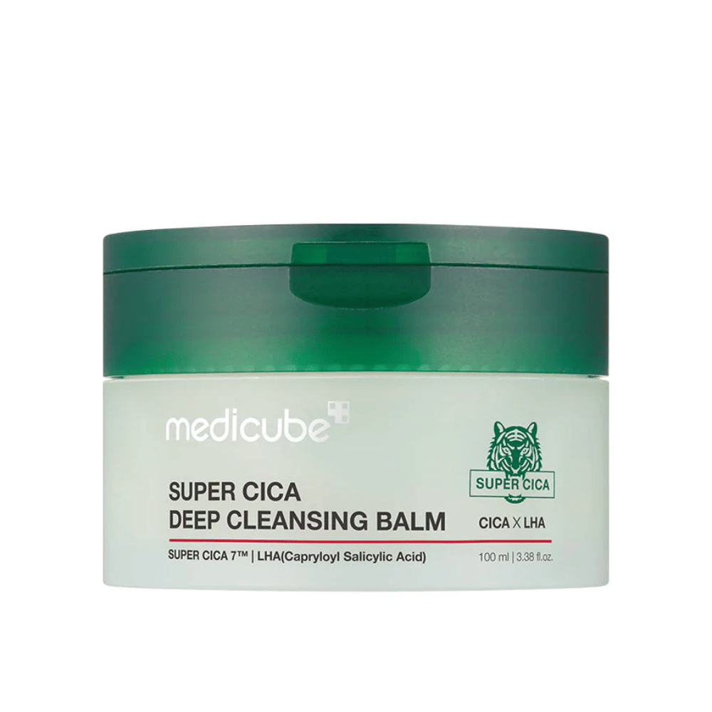 Medicube Super Cica Deep Cleansing Balm to balsam oczyszczający, który głęboko oczyszcza pory i usuwa makijaż oraz zanieczyszczenia. Jest wzbogacony o Super Cica i LHA, aby łagodzić i równoważyć skórę, jednocześnie pozostawiając ją świeżą i nawilżoną.