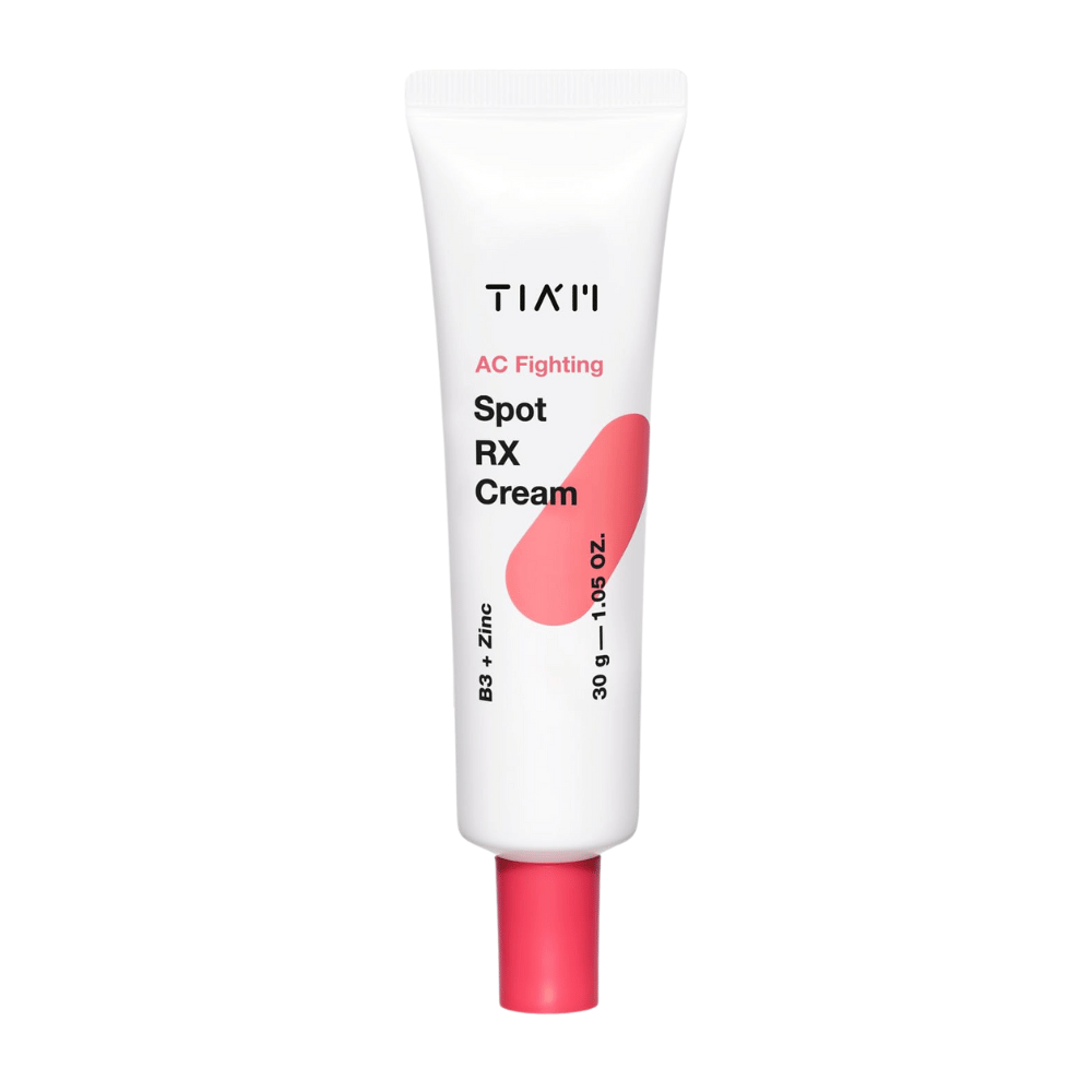 TIA'M AC Fighting Spot RX Cream – leczenie punktowe z cynkiem i niacynamidem dla skóry z niedoskonałościami, zmniejsza stany zapalne i zaczerwienienia.