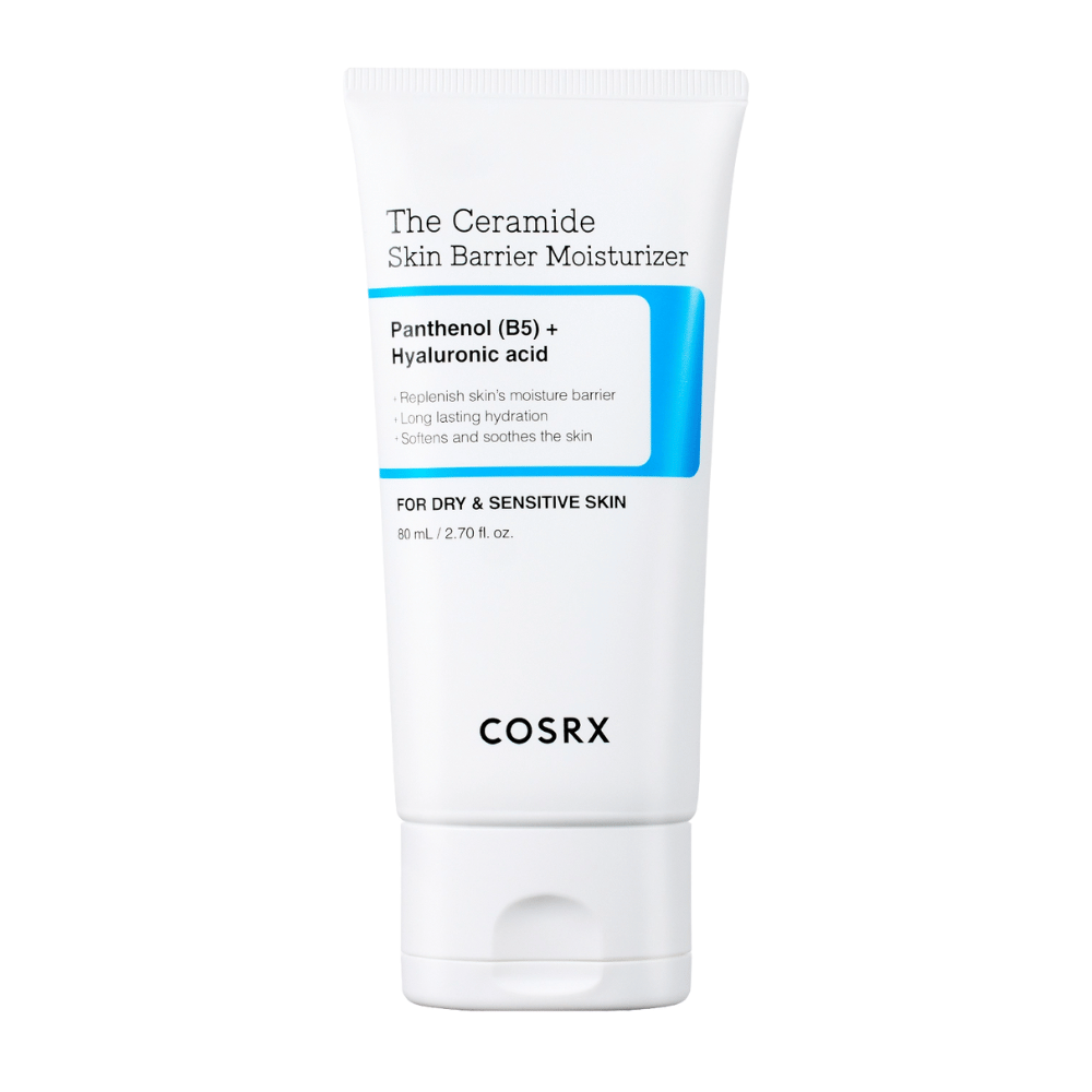 COSRX The Ceramide Skin Barrier Moisturizer zdjęcie produktu – koreański krem do twarzy dla suchej i wrażliwej skóry z ceramidami, B5 i kwasem hialuronowym.