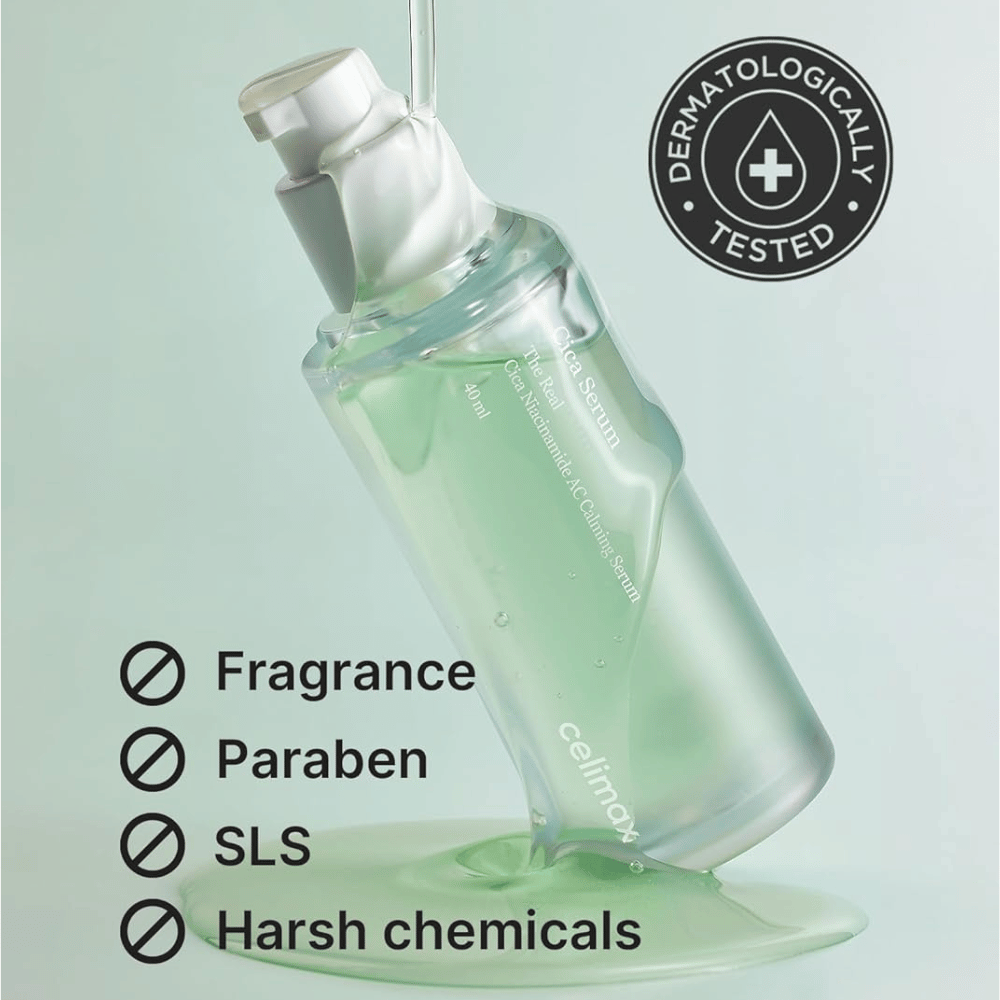 Celimax The Real Cica Niacinamide AC Calming Serum testowany dermatologicznie i bezzapachowy