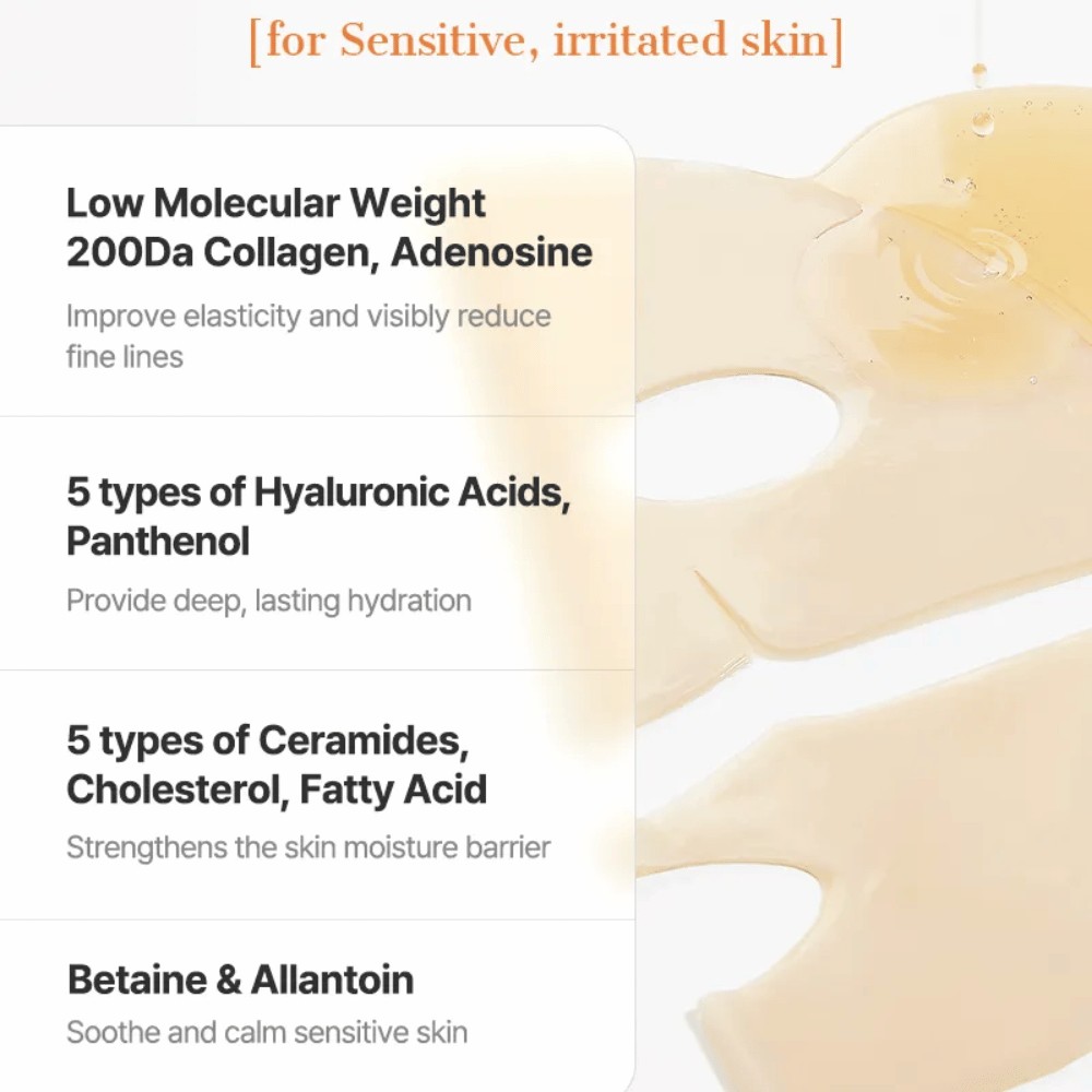 COSRX Alpha-Arbutin Discoloration Care Hydrogel Mask z ceramidami, kwasem hialuronowym i pantenolem – kojący Maseczka w płachcie dla skóry wrażliwej i podrażnionej.