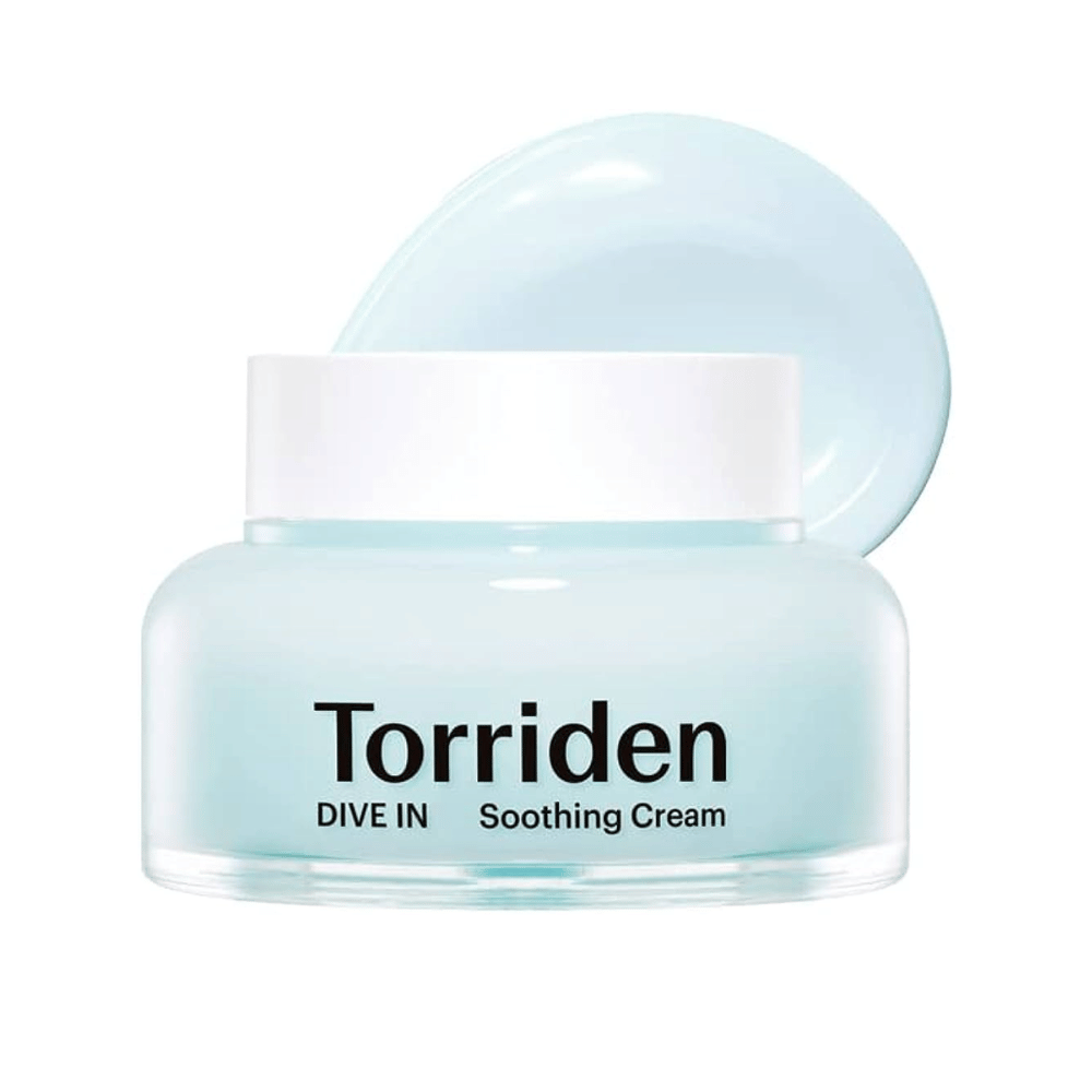 DIVE-IN Low Molecular Hyaluronic Acid Soothing Cream 100ml, od Torriden, zapewnia długotrwałe nawilżenie skóry, zapobiega suchości i utrzymuje jej naturalną równowagę wilgoci.