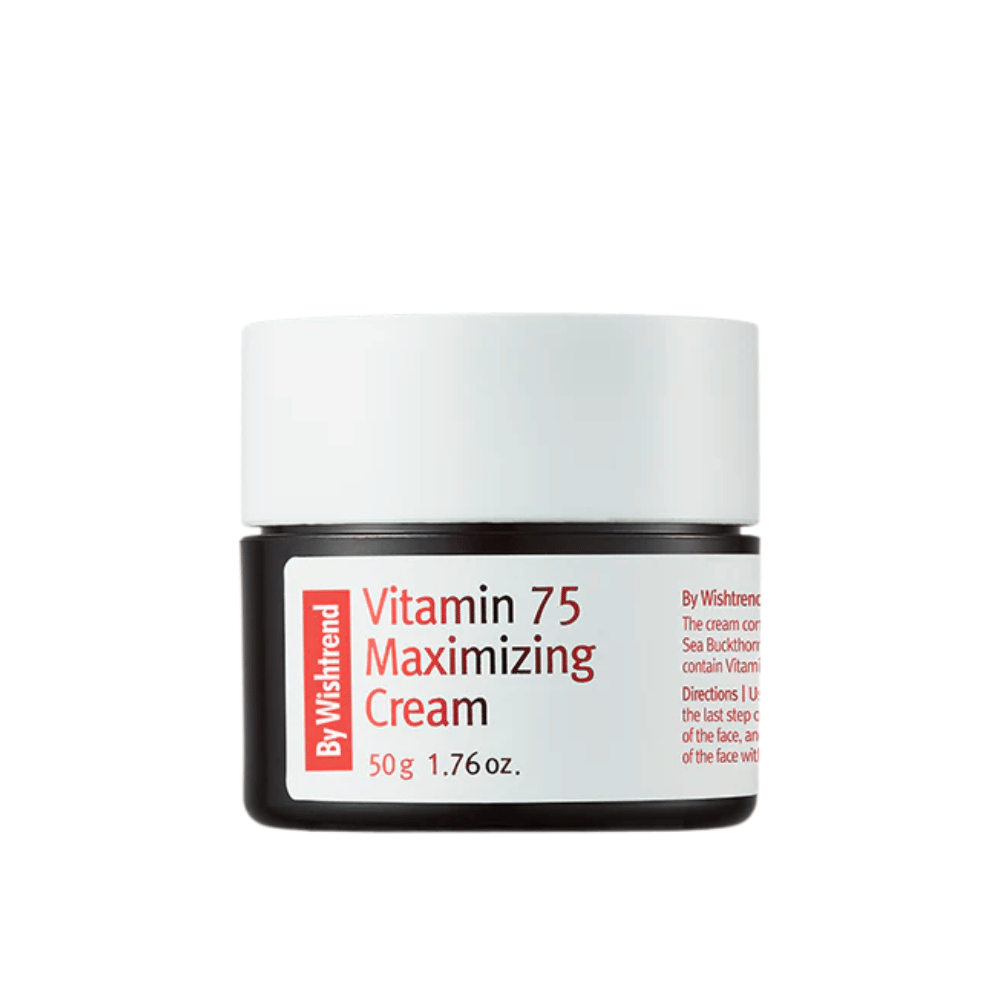 By Wishtrend Vitamin 75 Maximizing Cream kremowa konsystencja w słoiczku, która szybko się wchłania i nawilża skórę, nie pozostawiając ciężkiego uczucia.