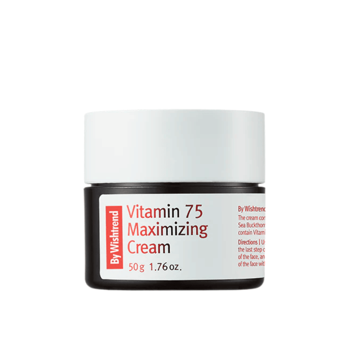 By Wishtrend Vitamin 75 Maximizing Cream kremowa konsystencja w słoiczku, która szybko się wchłania i nawilża skórę, nie pozostawiając ciężkiego uczucia.