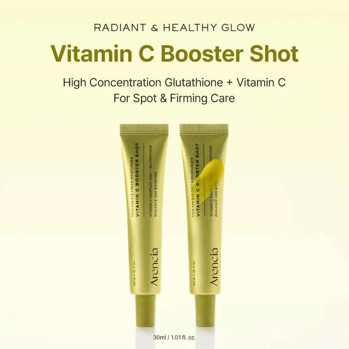 Arencia Vitamin C Booster Shot promienny blask – serum z witaminą C z glutationem, które dodaje blasku, wyrównuje koloryt skóry i ujędrnia skórę