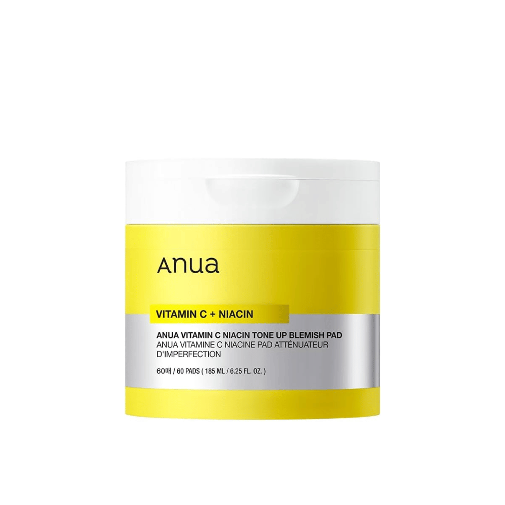 Anua Witamina C + Niacyna Tone Up Blemish Pad – Eksfoliujące i rozświetlające płatki tonizujące.

🍊 Witamina C – Rozjaśnia skórę i wyrównuje koloryt.
💧 Niacynamid – Zmniejsza nierówności i poprawia elastyczność skóry.
✨ Delikatna eksfoliacja – Usuwa martwe komórki skóry i nadaje świeży blask.

Idealne dla jaśniejszej i bardziej promiennej skóry!