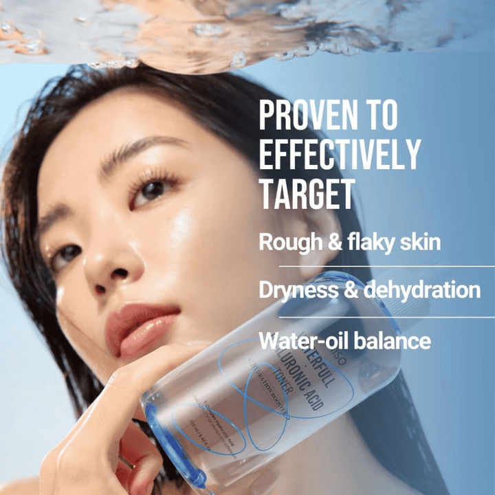 Jumiso Waterfull Hyaluronic Acid Tonik do twarzy 250 ml – intensywnie tonik nawilżający przeciwdziała suchości, łuszczącej się skórze i niezrównoważonemu poziomowi wilgoci i oleju