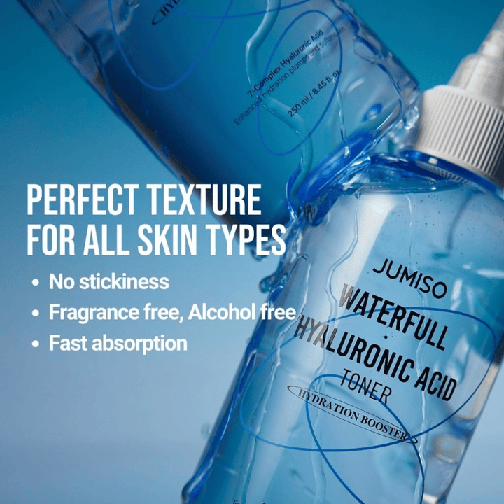 Jumiso Waterfull Hyaluronic Acid Tonik do twarzy – nawilżający kwas hialuronowy tonik do twarzy bez perfum i alkoholu, szybko wchłaniający się tonik do twarzy dla wszystkich typów skóry