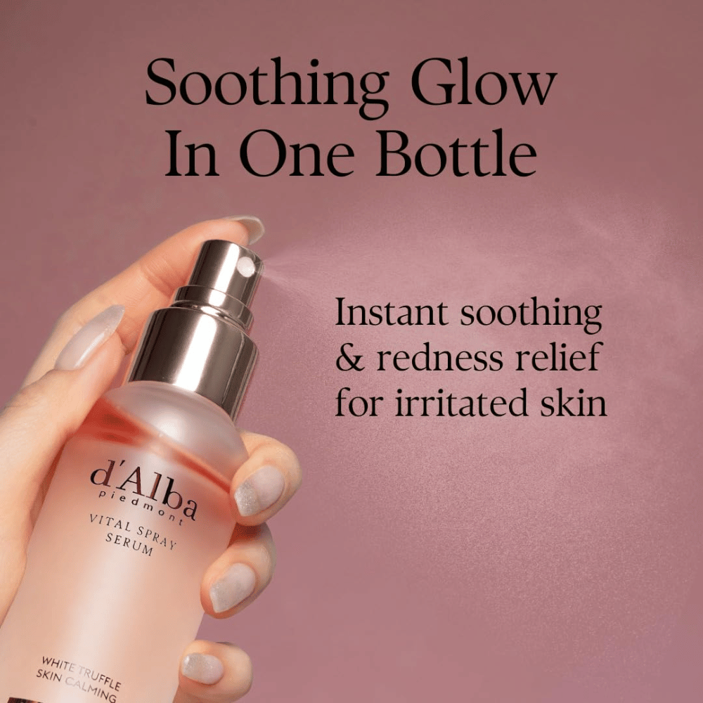 d'Alba White Truffle Vital Spray Serum – nawilżająca mgiełka do twarzy, która koi podrażnioną skórę i dodaje blasku