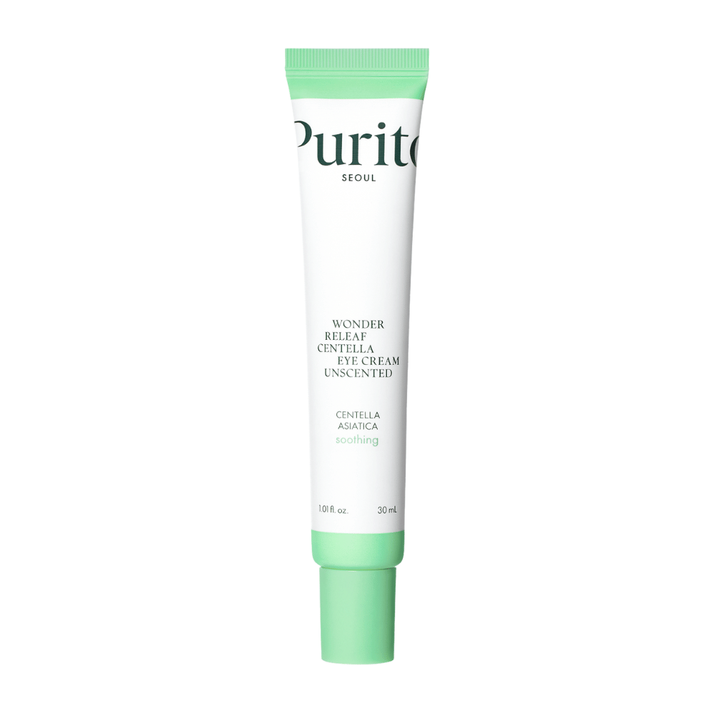 Purito Wonder Releaf Centella Eye Cream Unscented to łagodny krem pod oczy wzbogacony ekstraktem z Centella Asiatica. Nawilża i łagodzi wrażliwą skórę wokół oczu, jednocześnie wzmacniając barierę skórną i minimalizując drobne linie. Idealny dla skóry wrażliwej.