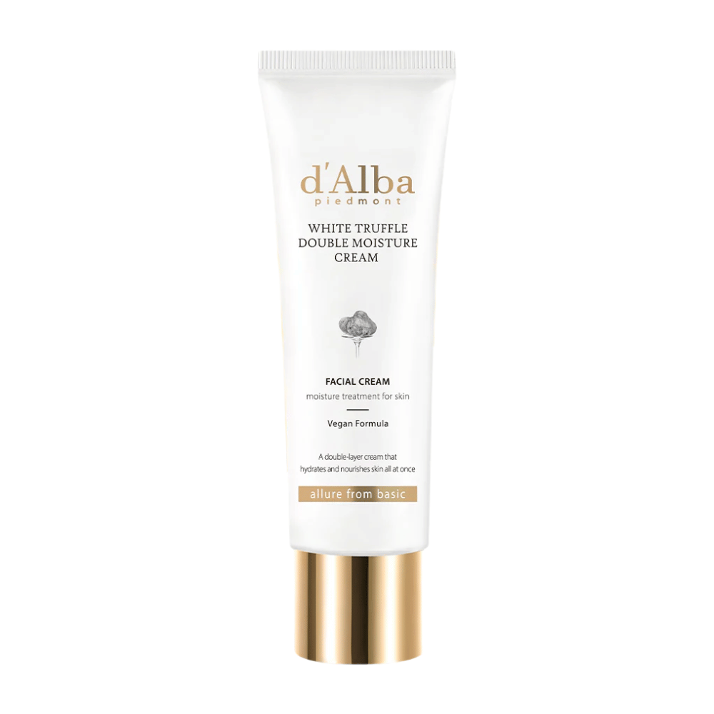 d'Alba White Truffle Double Moisture Cream to krem do twarzy z wegańską formułą, specjalnie opracowany, aby zapewnić głębokie nawilżenie i odżywienie skóry. Podwójna formuła oferuje długotrwałe nawilżenie i wspiera naturalną równowagę skóry dla promiennej cery.