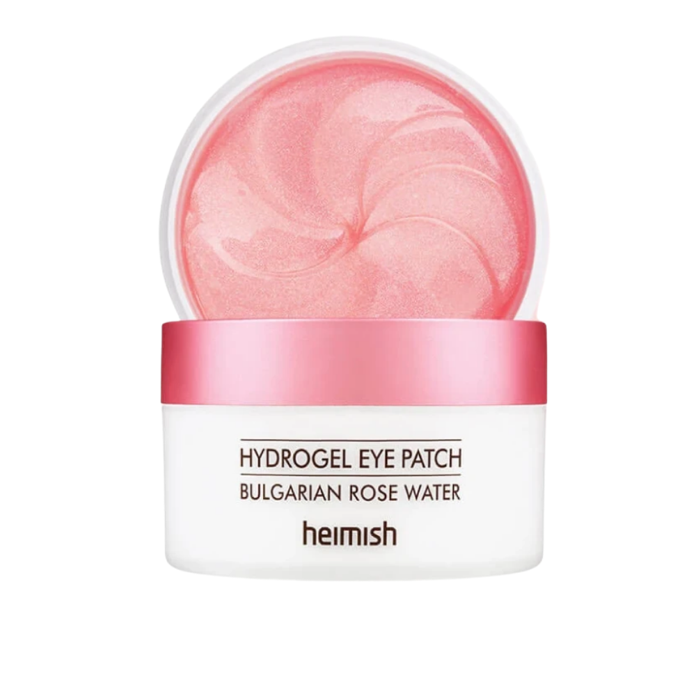 Heimish Bulgarian Rose Hydrogel Eye Patch 60 sztuk z korzyściami przeciwzmarszczkowymi.