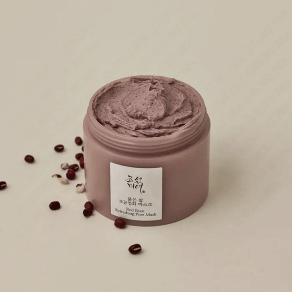 Puszka Red Bean Refreshing Pore Mask 140ml od Beauty of Joseon z wągrami.