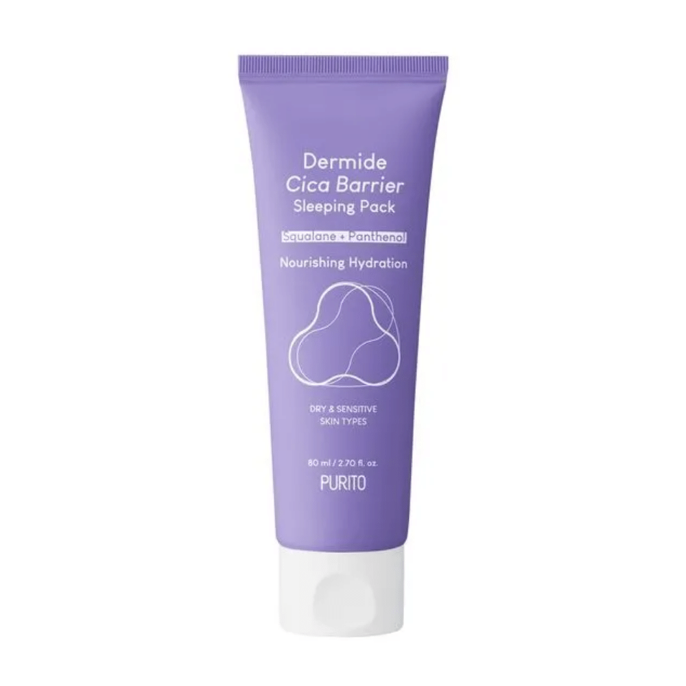 PURITO Dermide Cica Barrier Sleeping Pack 80ml dla nawilżonej wrażliwej skóry.