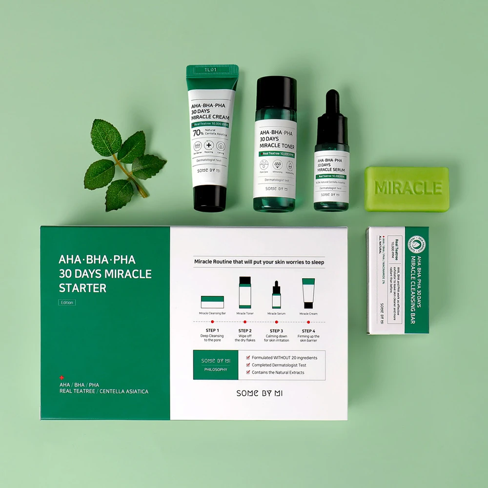 SOME BY MI:s AHA, BHA, PHA 30 Days Miracle Starter Limited Set to K-beauty koreańska pielęgnacja skóry z Tea Tree i AHA BHA PHA.