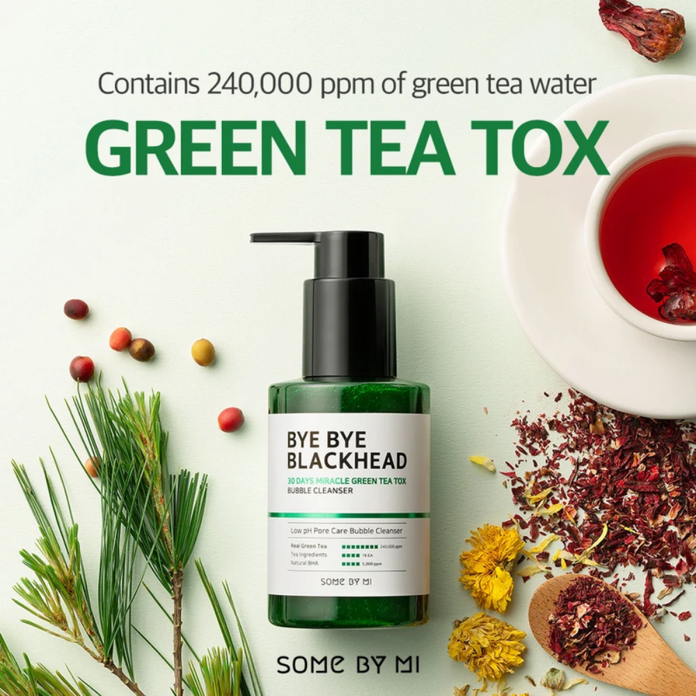 SOME BY MI Bye Bye Blackhead 30 Days Miracle Green Tea Tox Bubble Cleanser 120g oczyszczanie skóry.