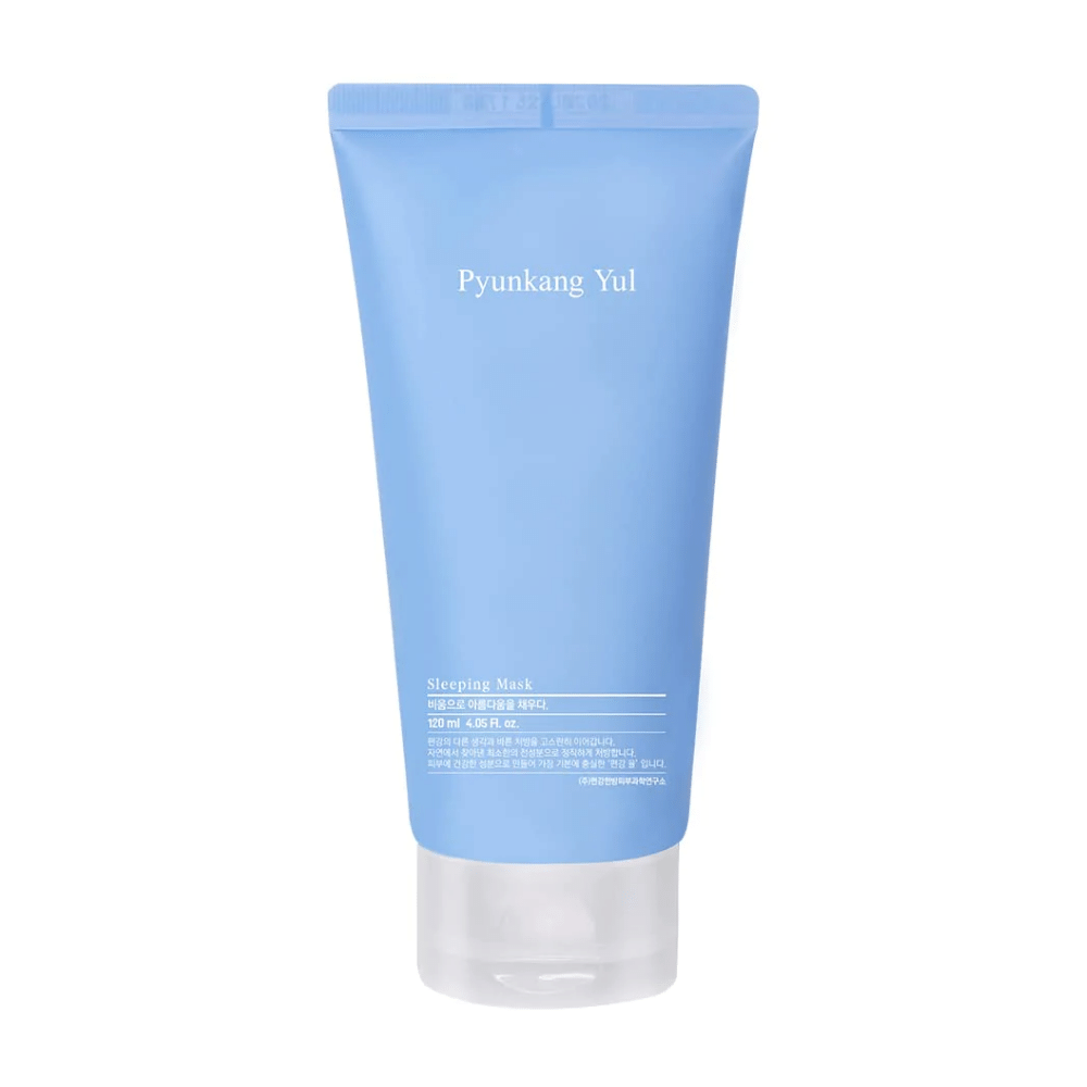 Tuba z infuzowaną kwasem hialuronowym Pyunkang Yul Pyunkang Yul Sleeping Mask 120ml na białym tle dla nawilżonej skóry.